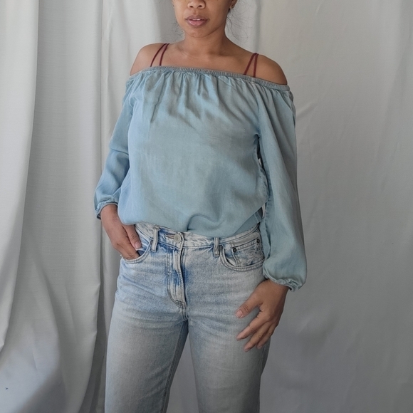 Solar Distressed Off the Shoulder Top - Picture 10 of 10